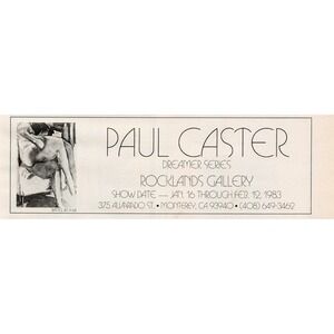 Vintage 1983 Paul Caster Dreamer Series Rocklands Gallery Monterey Art Print Ad